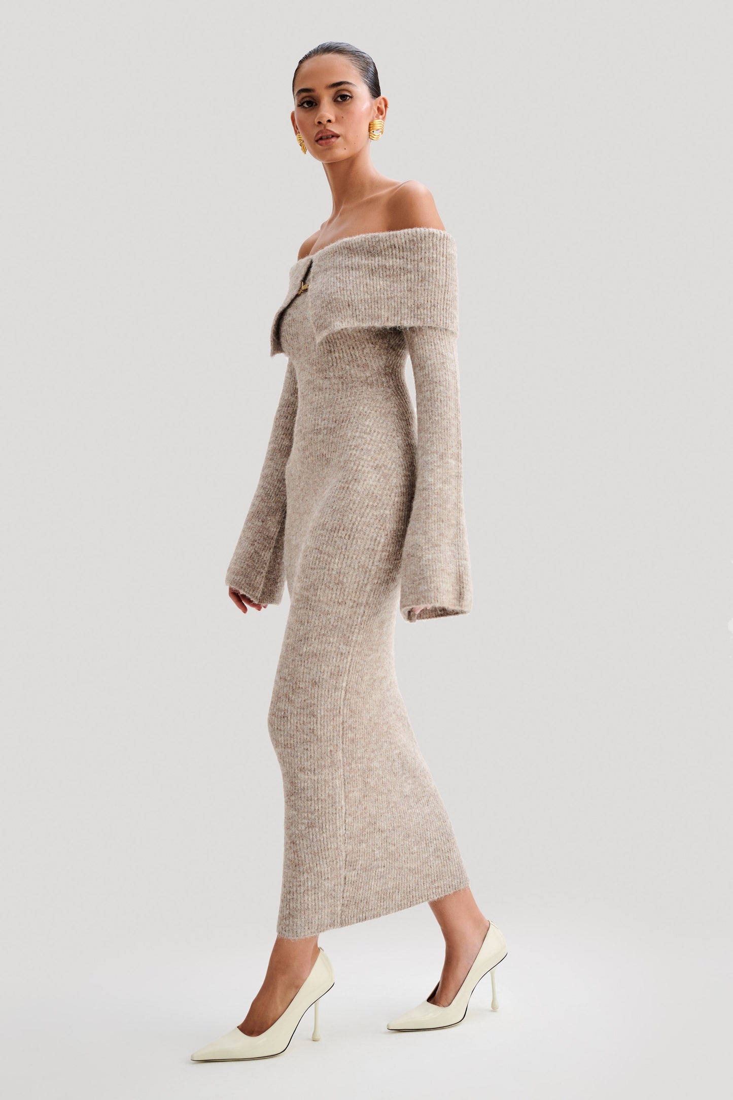 Baxter Fluffy Knit Midi Dress